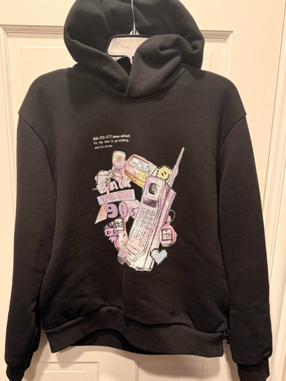 Miss Sixty Black Graphic Hoodie Size L